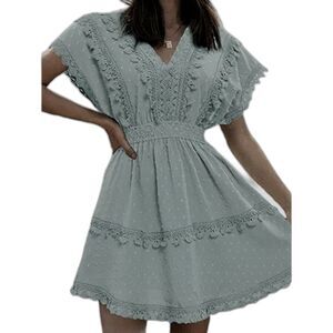 Lace V-Neck Dress - Size Medium